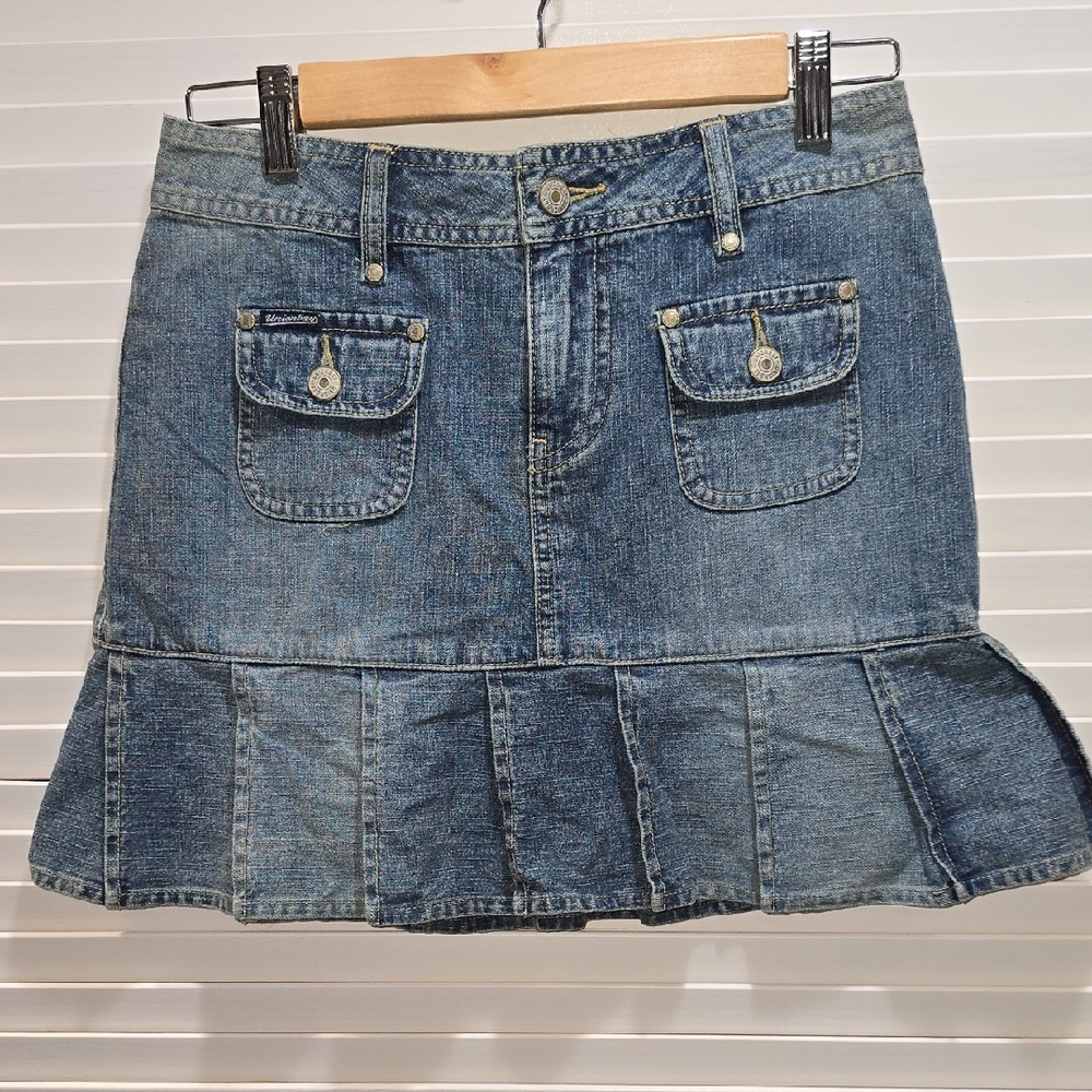 UNIONBAY Denim Mini Skirt with Flared Hem